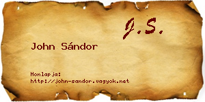 John Sándor névjegykártya