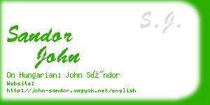 sandor john business card